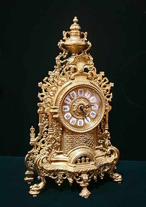 イタリア製 輸入雑貨 時計 置時計 真鍮 ブラス クロック 縁起物