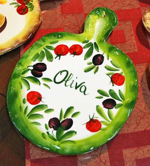 イタリア製 輸入雑貨 壁飾り 絵皿 カッティングボード オリーブ トマト