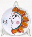 画像1: イタリア製 輸入雑貨 シチリア 陶器 絵皿 壁飾り 壁掛け 手描き 太陽 月 デシモーネ デシモネ desimone ハンドペイント 2404lu 12cm (1)