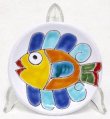 画像1: イタリア製 輸入雑貨 シチリア 陶器 絵皿 壁飾り 壁掛け 手描き 魚 サカナ 熱帯魚 デシモーネ デシモネ desimone ハンドペイント 2404pe 12cm (1)