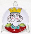 画像1: イタリア製 輸入雑貨 シチリア 陶器 絵皿 壁飾り 壁掛け 手描き 女性 クイーン プリンセス デシモーネ デシモネ desimone ハンドペイント 2404re 12cm (1)
