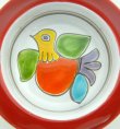 画像2: イタリア製 輸入雑貨 シチリア 陶器 絵皿 小皿 灰皿 手描き 鳥 小鳥 ハト レッド オレンジ デシモーネ デシモネ desimone ハンドペイント 281ue 13cm (2)