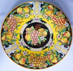 イタリア製 輸入雑貨 絵皿 壁飾り マヨルカ焼き デルータ Deruta 伝統