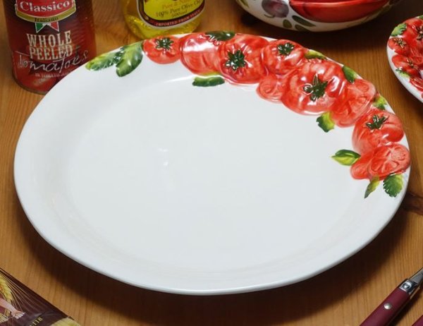画像1: イタリア製 輸入雑貨 ディナープレート パスタプレート トマト 円形 皿 赤 30cm メインディッシュ BRE-1490-30T 直輸入 リビングスタジオ (1)