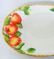 画像3: イタリア製 輸入雑貨 皿 リンゴ柄 プレート 楕円 パスタ サラダ オードブル バッサーノ 陶器 手描き P2-1450M 直輸入 リビングスタジオ (3)