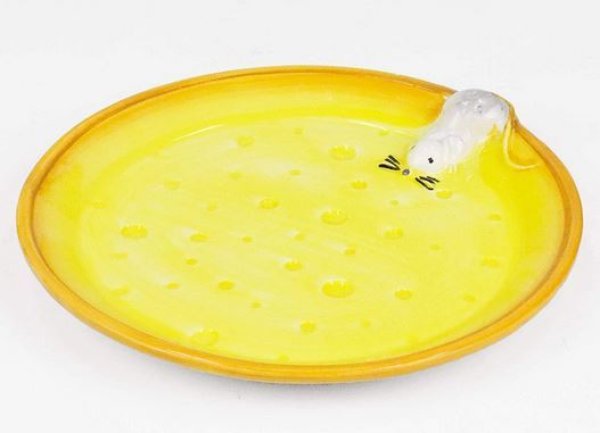画像1: イタリア製 輸入雑貨 皿 ネズミ プレート チーズ ケーキ オードブル デザート バッサーノ P2-1596 直輸入 リビングスタジオ (1)