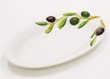 画像1: イタリア 皿 オリーブ プレート 楕円 パスタ ディナー サラダ オードブル バッサーノ 陶器 P2-2406OL 直輸入 リビングスタジオ (1)
