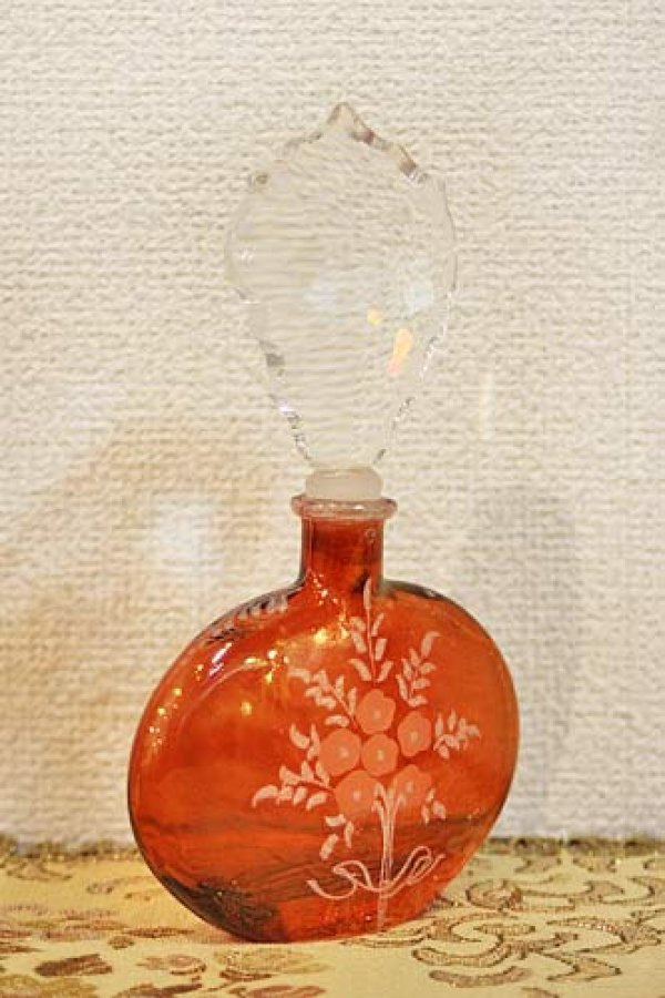 画像1: イタリア製 輸入雑貨 香水瓶 クリスタルガラス レッド 赤 パフュームボトル エッチング 彫刻 イタリアーニ 914-5R 直輸入 リビングスタジオ (1)