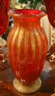 画像4: イタリア製 輸入雑貨 ベネチアンガラス 花瓶 フラワーベース H32cm 赤 金箔 リビングスタジオ 直輸入 ヴェネチアングラス ムラノガラス ムラーノ Murano 送料無料 (4)