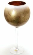 画像1: イタリア製 輸入雑貨 フラワーベース 花瓶 オブジェ ガラス ゴールドリーフ 金箔 ナポリ マエストロ グラス ANC-82 リビングスタジオ 直輸入 送料無料 (1)
