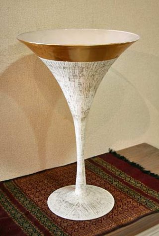 イタリア製 輸入雑貨 フラワーベース 花瓶 ガラス ストーン