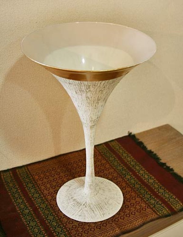 イタリア製 輸入雑貨 フラワーベース 花瓶 ガラス ストーン 