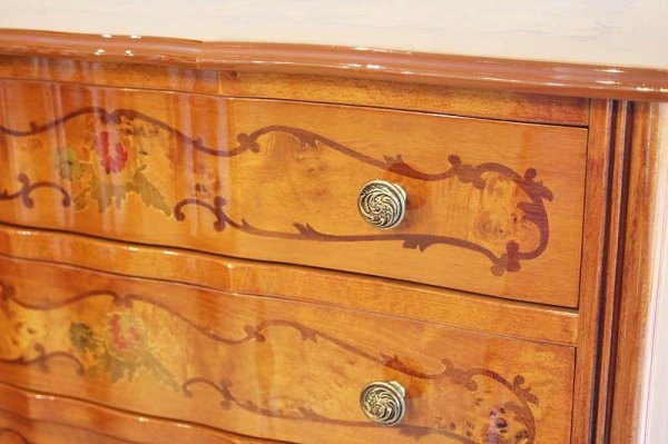 画像11: 【謝恩セール特価】イタリア製 輸入家具 チェスト 5段 ネコ脚 象嵌 クラシック アンティーク 240IN 送料無料 直輸入 リビングスタジオ (11)
