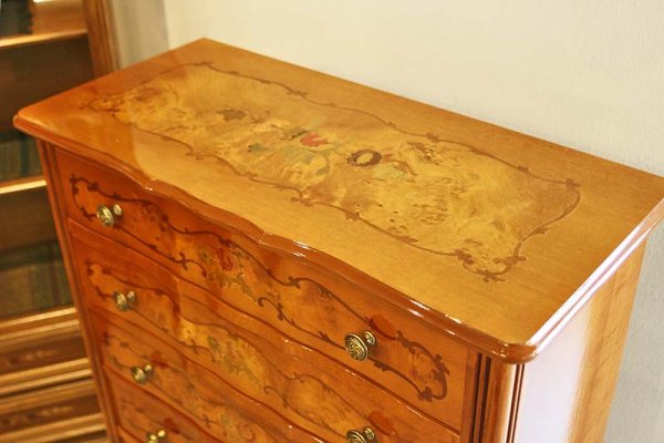 画像8: 【謝恩セール特価】イタリア製 輸入家具 チェスト 5段 ネコ脚 象嵌 クラシック アンティーク 240IN 送料無料 直輸入 リビングスタジオ (8)