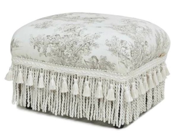 画像1: 輸入家具 スツール オットマン Toile de Jouy トワルドジュイ ジェニファーテイラー Jennifer taylor フットスツール 33138ST 送料無料 (1)