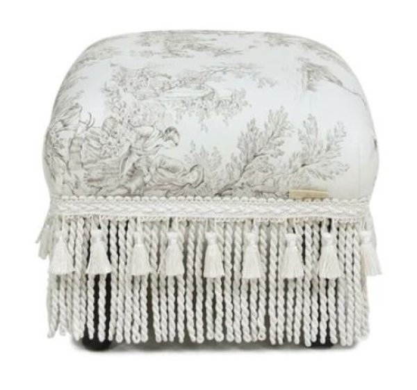 画像4: 輸入家具 スツール オットマン Toile de Jouy トワルドジュイ ジェニファーテイラー Jennifer taylor フットスツール 33138ST 送料無料 (4)