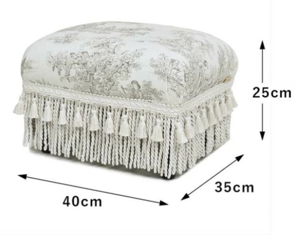 画像2: 輸入家具 スツール オットマン Toile de Jouy トワルドジュイ ジェニファーテイラー Jennifer taylor フットスツール 33138ST 送料無料 (2)