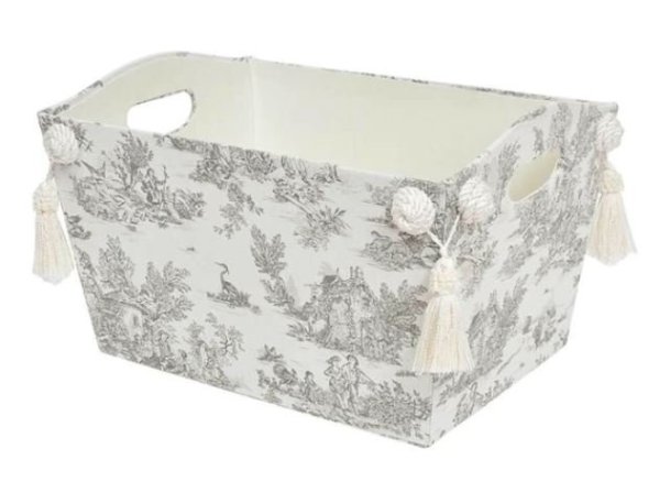 画像1: 輸入雑貨 マガジンボックス 小物入れ ジェニファーテイラー トワルドジュイ Toile de Jouy Jennifer Taylor スリッパ入れ 33144MH 送料無料 (1)