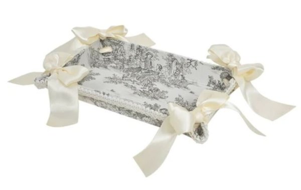 画像1: 輸入雑貨 トレー 小物入れ トワル ド ジュイジェニファーテイラー Jennifer Taylor Toile de Jouy リボン アクセサリートレー 33150TY (1)