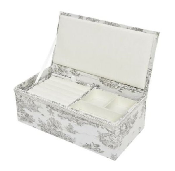 画像1: 輸入雑貨 ジュエリーボックス 宝石箱 ジェニファーテイラー トワルドジュイ Toile de Jouy ジェニファーテイラー フレンチ 33153JB 送料無料 (1)