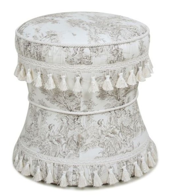 画像3: 輸入家具 スツール 円形 トワルドジュイ Toile de Jouy ジェニファーテイラー Jennifer Taylor リビングスタジオ 直輸入 姫系 33164ST 送料無料 (3)