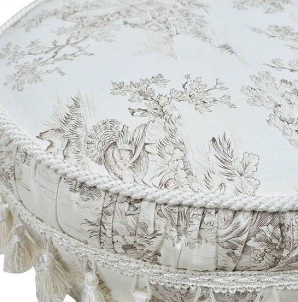 画像5: 輸入家具 スツール 円形 トワルドジュイ Toile de Jouy ジェニファーテイラー Jennifer Taylor リビングスタジオ 直輸入 姫系 33164ST 送料無料 (5)