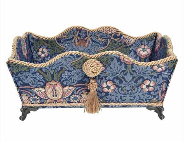 画像3: 輸入雑貨 小物入れ 脚付き ジェニファーテイラー Jennifer Taylor ウィリアムモリス イチゴ泥棒 リモコン入れ バスケット 姫系 33104BX リビングスタジオ (3)