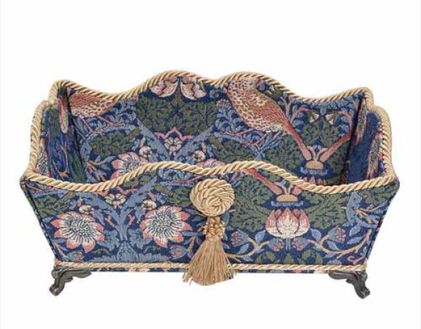 画像4: 輸入雑貨 小物入れ 脚付き ジェニファーテイラー Jennifer Taylor ウィリアムモリス イチゴ泥棒 リモコン入れ バスケット 姫系 33104BX リビングスタジオ (4)