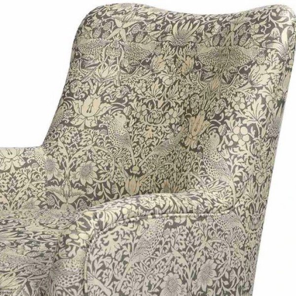 画像6: 輸入家具 シングルソファ アームチェア いちご泥棒 イチゴ泥棒 グレー ジェニファーテイラー Jennifer Taylor リビングスタジオ サロン 33206AC 送料無料 (6)