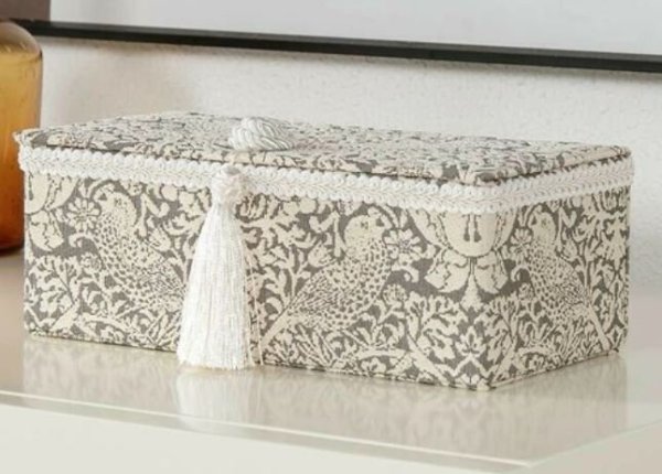 画像3: 輸入雑貨 ジュエリーボックス 宝石箱 ジェニファーテイラー ウィリアムモリス イチゴ泥棒 グレー Jennifer taylor 33212JB 送料無料 (3)