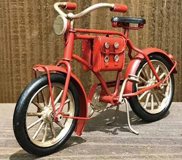 画像1: 輸入雑貨 置物 グッドオールド Messenger Bicycle RD レッド 赤 自転車 バイク ビンテージ調 アンティーク風 オブジェ 1910D-2001 直輸入 リビングスタジオ (1)
