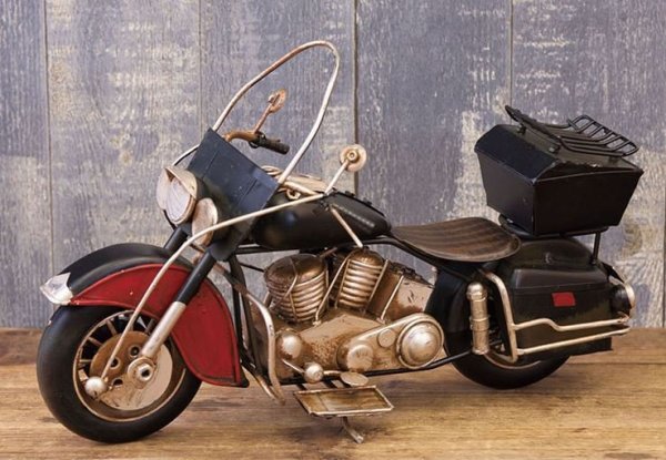 画像1: 輸入雑貨 置物 ヴィンテージ モーターサイクル WILD SEVEN BK バイク オートバイ ビンテージ調 アンティーク風 オブジェ ハーレー 2010D-2749 直輸入 リビングスタジオ (1)