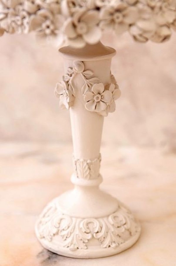 画像4: 輸入雑貨 コンポート 小物入れ ミラー ホワイト ロココデコ スタンドトレー S シャビーシック アンティーク風 アクセサリー 姫系 LF68356-Wリビングスタジオ (4)