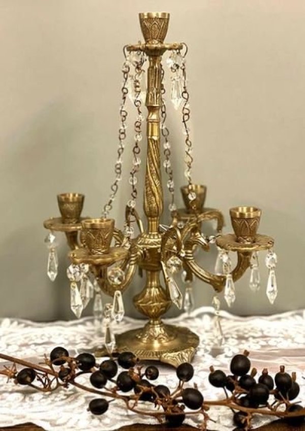 画像4: 輸入雑貨 キャンドルスタンド アンティーク風 クラシック 真鍮 イタリアン フレンチ シャビー 84320CS 送料無料 直輸入 リビングスタジオ (4)