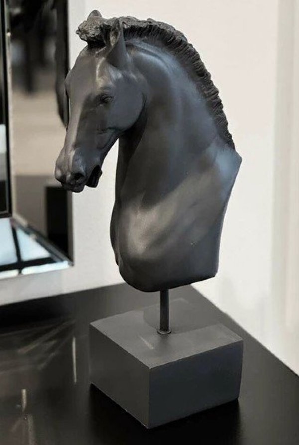 画像2: 輸入雑貨 馬 置物 オブジェ 馬頭 ウマ ホースヘッド アンティーク風 ビンテージ調 クラシック イタリアン 風水 重厚 AC-157 送料無料 直輸入 リビングスタジオ (2)