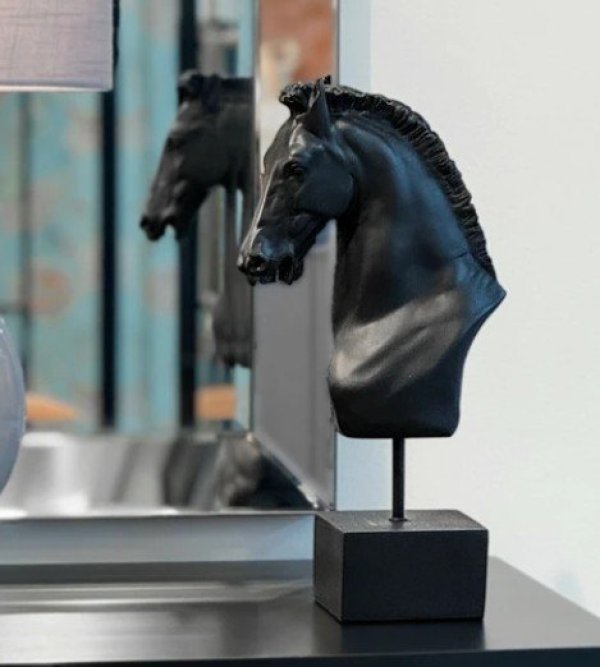 画像3: 輸入雑貨 馬 置物 オブジェ 馬頭 ウマ ホースヘッド アンティーク風 ビンテージ調 クラシック イタリアン 風水 重厚 AC-157 送料無料 直輸入 リビングスタジオ (3)