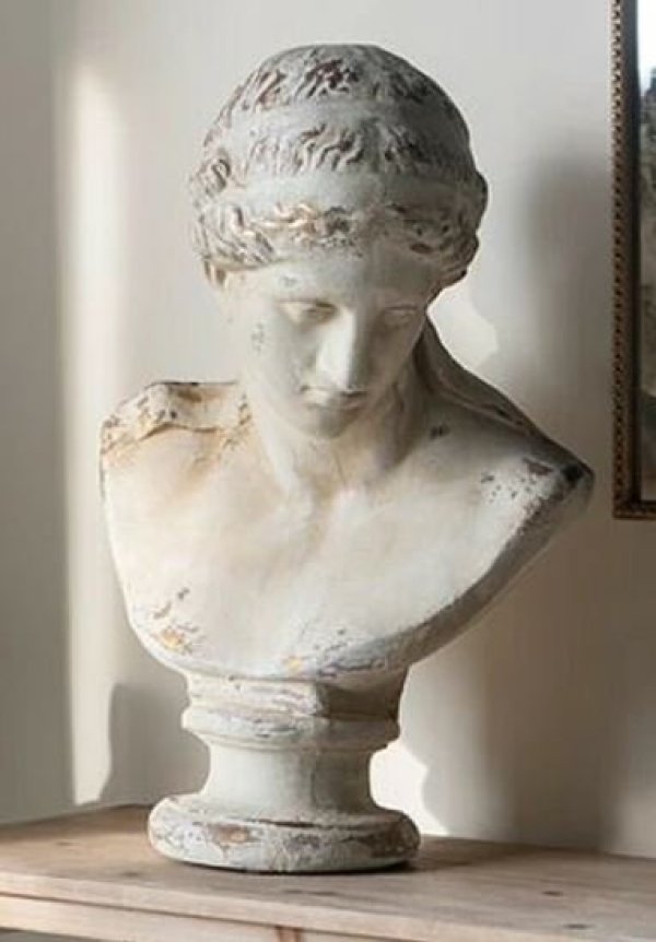 画像1: 輸入雑貨 置物 胸像 ギリシア ローマ クラシック アンティーク シャビー オブジェ オーナメント -cot- AN-4411 送料無料 直輸入 リビングスタジオ (1)