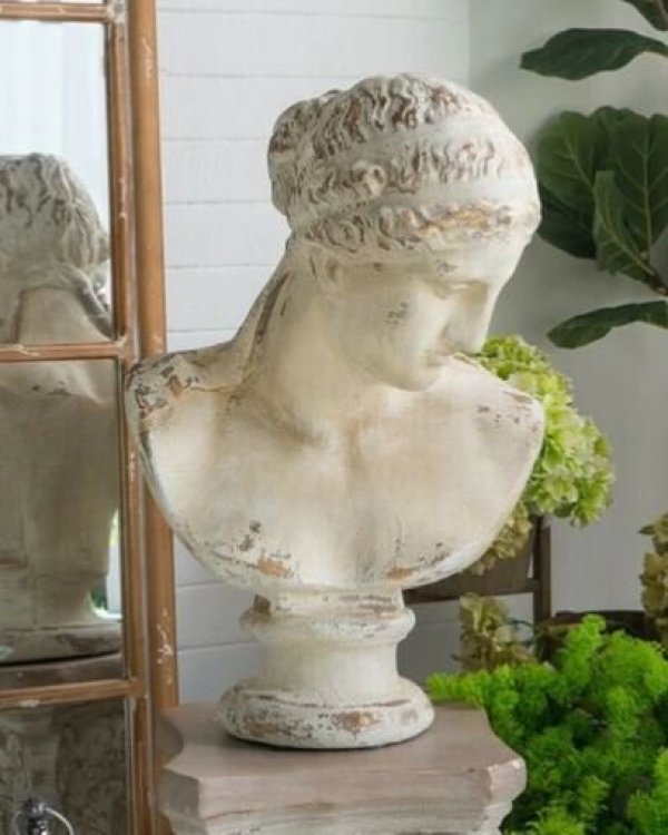画像2: 輸入雑貨 置物 胸像 ギリシア ローマ クラシック アンティーク シャビー オブジェ オーナメント -cot- AN-4411 送料無料 直輸入 リビングスタジオ (2)