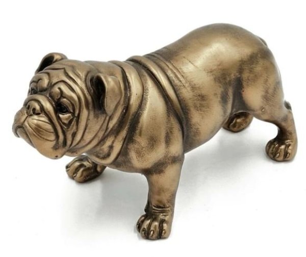 画像1: 輸入雑貨 置物 オブジェ フレンチブルドッグ ゴールド アンティーク風 シャビー オーナメント -cot-  AN-5467 送料無料 直輸入 リビングスタジオ (1)