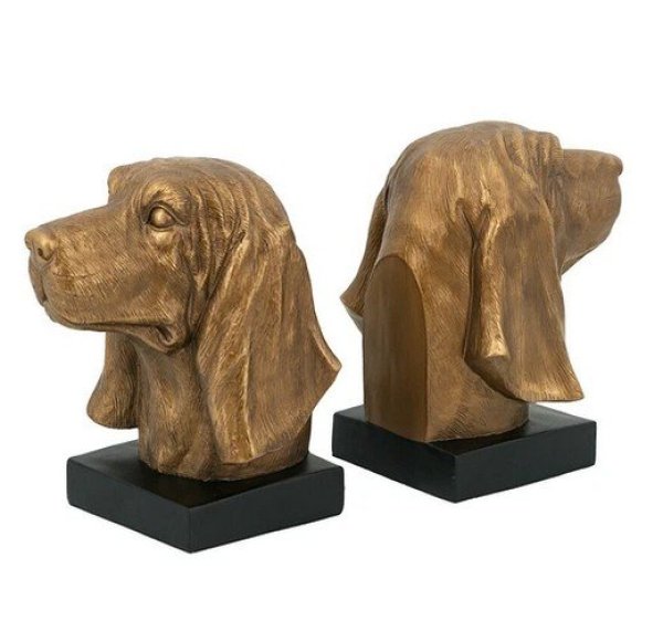 画像2: 輸入雑貨 ブックエンド イヌ ブロンズ風 犬 本立て アンティーク風 ヨーロピアン シャビー -cot- AN-5519 送料無料 直輸入 リビングスタジオ (2)