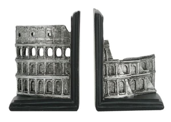 画像3: 輸入雑貨 ブックエンド 本立て コロッセオ ローマ オブジェ シルバー ブラック アンティーク風 モダン AN-72421 85572BE 直輸入 リビングスタジオ (3)