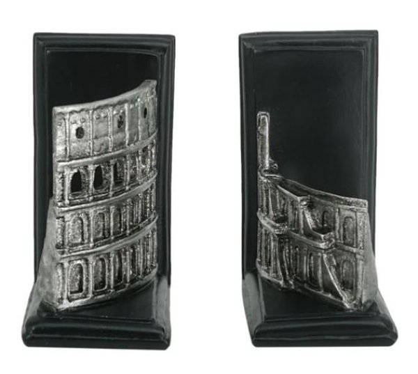 画像4: 輸入雑貨 ブックエンド 本立て コロッセオ ローマ オブジェ シルバー ブラック アンティーク風 モダン AN-72421 85572BE 直輸入 リビングスタジオ (4)