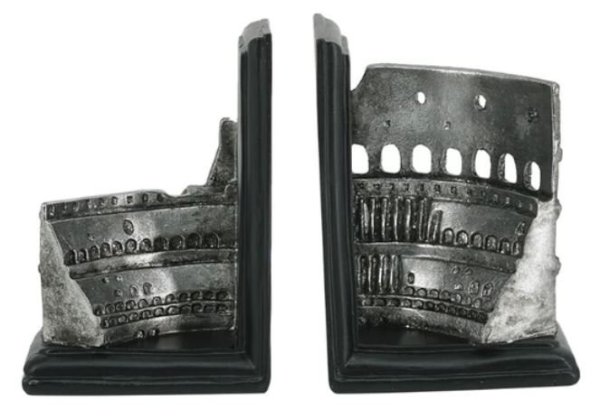 画像5: 輸入雑貨 ブックエンド 本立て コロッセオ ローマ オブジェ シルバー ブラック アンティーク風 モダン AN-72421 85572BE 直輸入 リビングスタジオ (5)