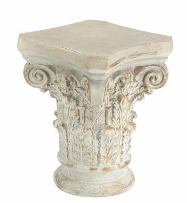 画像1: 輸入家具 コラム 円柱 花台 H44.5cm ヨーロピアン アンティーク風 シャビー ガーデニング AN-77900 送料無料 送料無料 直輸入 リビングスタジオ (1)