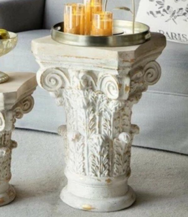 画像3: 輸入家具 コラム 円柱 花台 H62cm ヨーロピアン アンティーク風 シャビーシック オブジェ ガーデニング -cot-  AN-77901 送料無料 直輸入 リビングスタジオ (3)