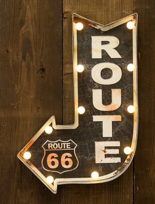 輸入雑貨 アメリカンクラシック LED Sign サイン ROUTE 66 Motorcycle 