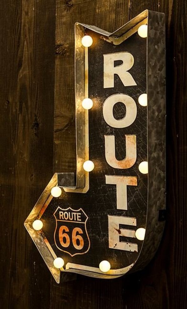 輸入雑貨 アメリカンクラシック LED Sign サイン ROUTE 66 看板