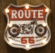 画像1: 輸入雑貨 アメリカンクラシック LED Sign サイン ROUTE 66 Motorcycle  看板 ビンテージ調 アンティーク風 レトロ GB22320GAK 直輸入 リビングスタジオ (1)