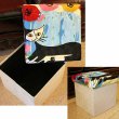 画像2: 輸入雑貨 スツール コンパクト ボックス 収納 刺繍 ロジーナキャット ポピーとネコ RS-26 ブルー ロジーナヴァハトマイスター Rosina Wachtmeister 猫 トルコ ウィーン (2)