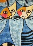 画像3: 輸入雑貨 スツール コンパクト ボックス 収納 刺繍 ロジーナキャット ロマンス RS-42 ブルー ロジーナヴァハトマイスター Rosina Wachtmeister 猫 トルコ ウィーン (3)